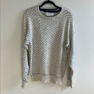 Vintage Cream and Black Crewneck Sweater